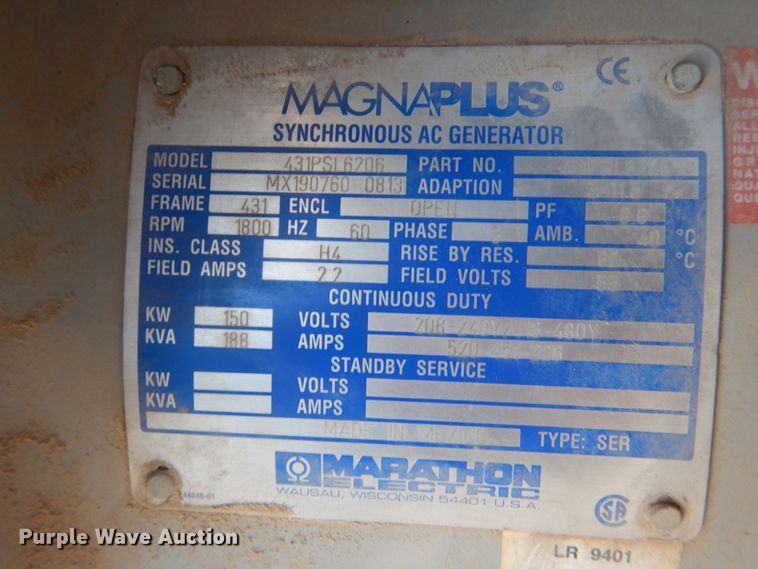 image for item KQ9609 Warren Power Systems NPS-150-T4I  generator