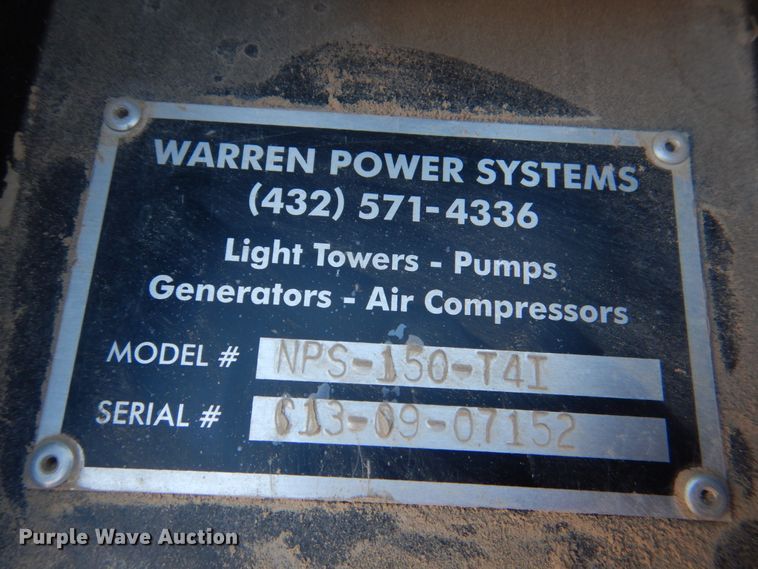 image for item KQ9609 Warren Power Systems NPS-150-T4I  generator