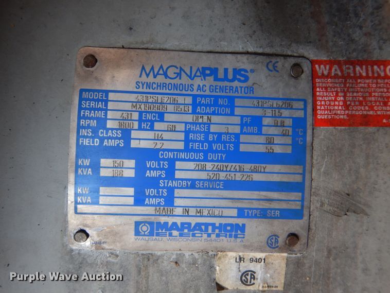 image for item KQ9610 Warren Power Systems NPS-150-T4I  generator