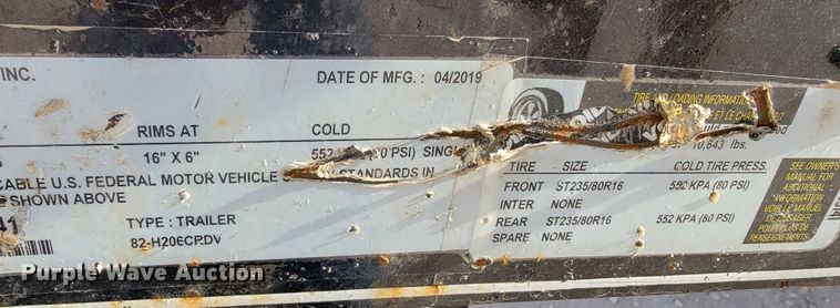 image for item KN9566 2019 Starlite  utility trailer