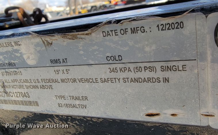 image for item KN9567 2021 Starlite  utility trailer