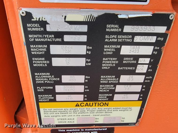 image for item KN9580 Snorkel ATB46N  boom lift