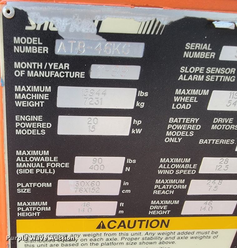 image for item KN9580 Snorkel ATB46N  boom lift