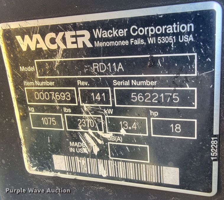 image for item KN9584 2006 Wacker RD11  double drum vibratory roller