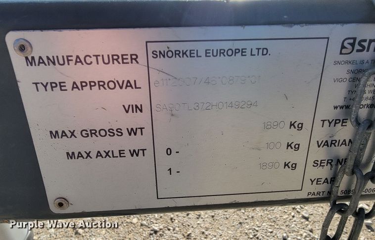 image for item KN9596 2017 Snorkel TL37J  boom lift