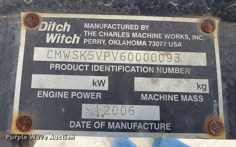 image for item KN9623 2006 Ditch Witch SK5VP skid steer cable plow