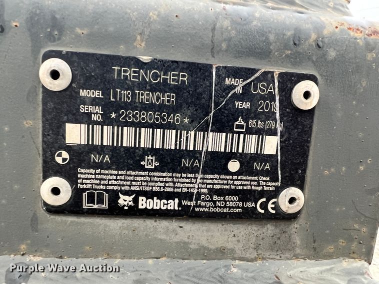 image for item KN9713 2019 Bobcat LT113  compact utility loader trencher