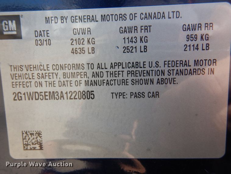 image for item DI6117 2010 Chevrolet Impala Police Cruiser