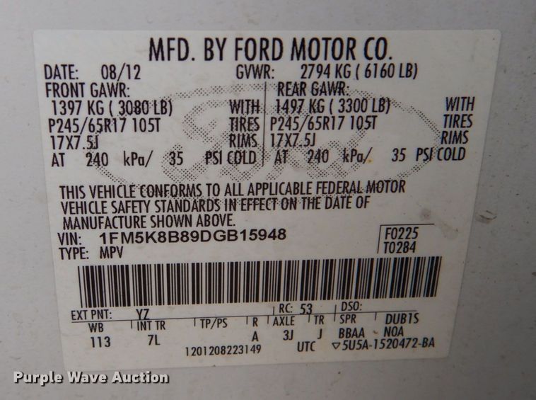 image for item DN2575 2013 Ford Explorer  SUV