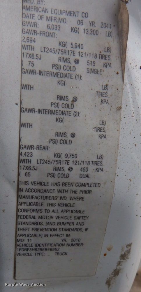 image for item DN2576 2011 Ford F350 Super Duty  dump bed pickup truck