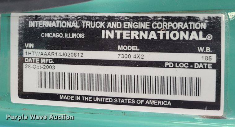 image for item DN2584 2004 International 7300  dump truck