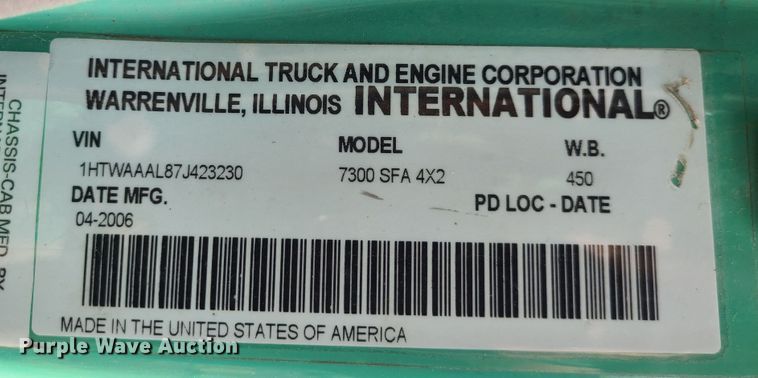 image for item DN2606 2007 International 7300  dump truck