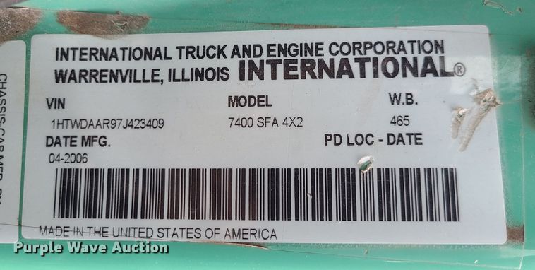 image for item DN2607 2007 International 7400  dump truck