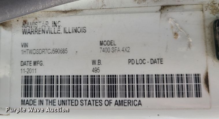 image for item DN2610 2012 International WorkStar 7400  dump truck