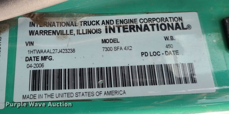 image for item DN2611 2007 International 7300  dump truck