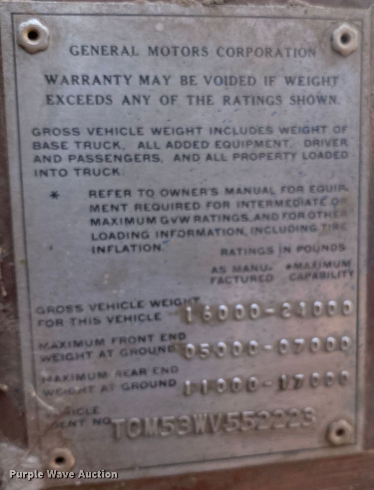 image for item DJ7559 1972 GMC 5500  grain truck