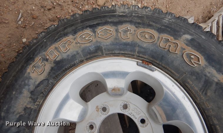 image for item DL1289 (4) Firestone Steeltex A/V LT265/75R16 tires and wheels