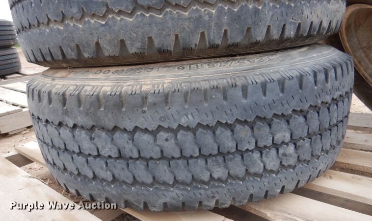 image for item DL1289 (4) Firestone Steeltex A/V LT265/75R16 tires and wheels