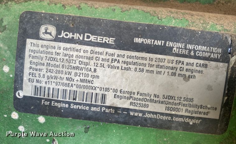 image for item DL1313 2007 John Deere 9220  4WD tractor