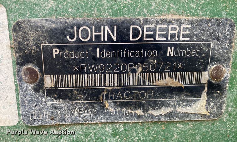 image for item DL1313 2007 John Deere 9220  4WD tractor