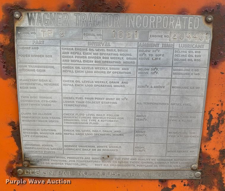 image for item DL1321 Wagner TR9  4WD tractor