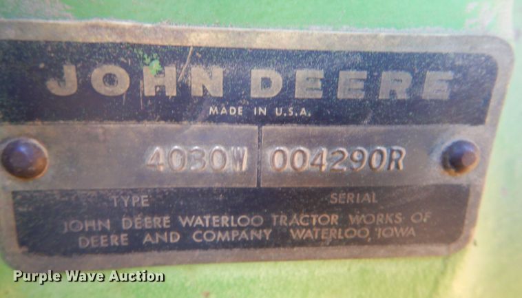 image for item IV9913 1973 John Deere 4030  tractor