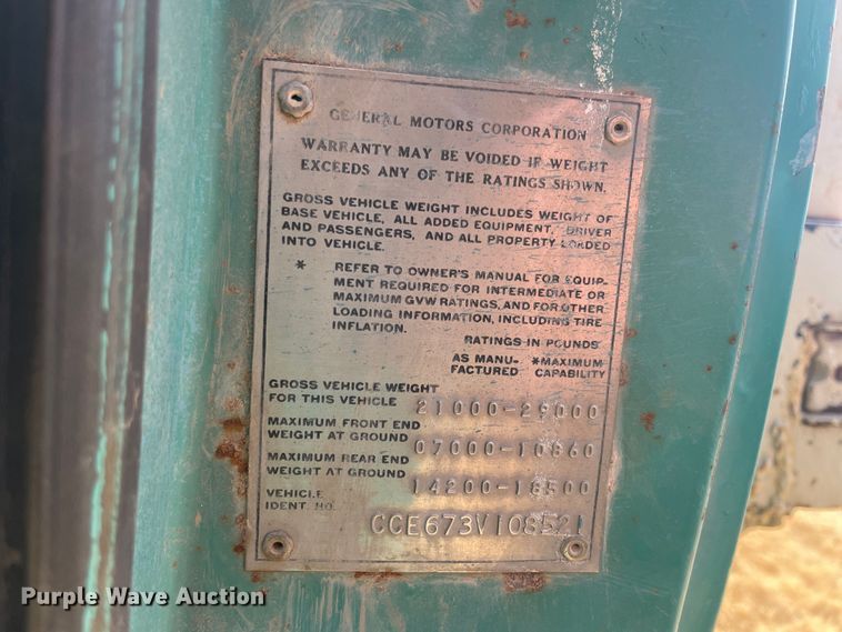 image for item IX9708 1973 Chevrolet C65  grain truck