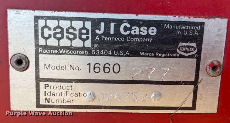image for item IX9709 1987 Case IH 1660  RWA combine