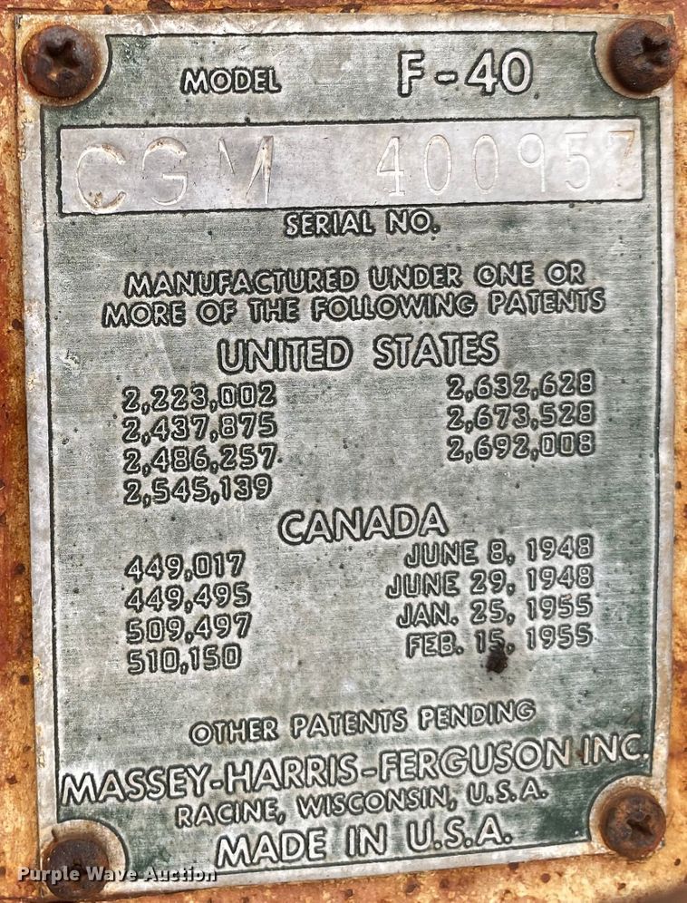 image for item JN9128 1956 Ferguson F40  tractor