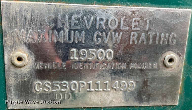 image for item JX9877 1970 Chevrolet C50  grain truck