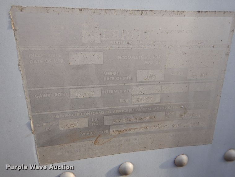 image for item DJ7558 1983 Merritt  grain trailer
