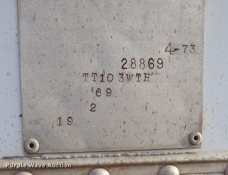 image for item DJ7560 1973 Timpte  grain trailer