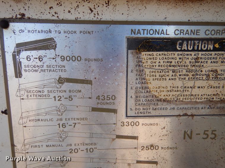 image for item DK7250 1986 International S1900  crane truck