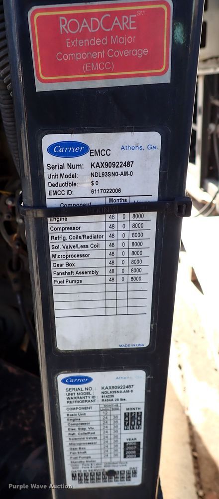 image for item IS9305 2007 Carrier NDL93SNO-AM-0  refrigeration unit