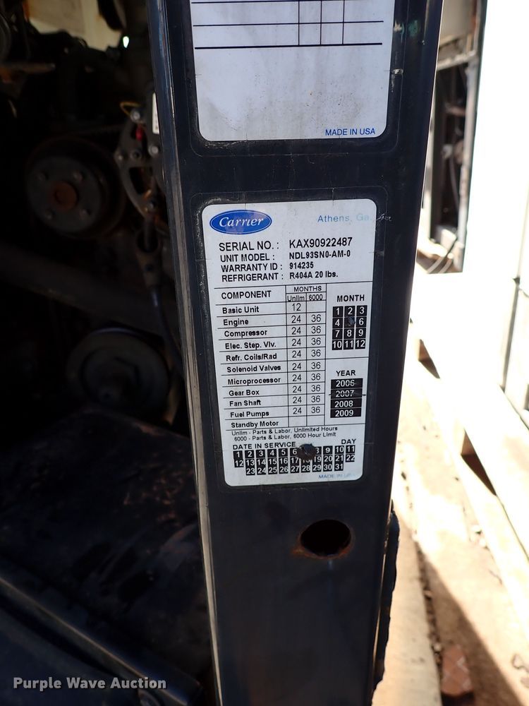 image for item IS9305 2007 Carrier NDL93SNO-AM-0  refrigeration unit