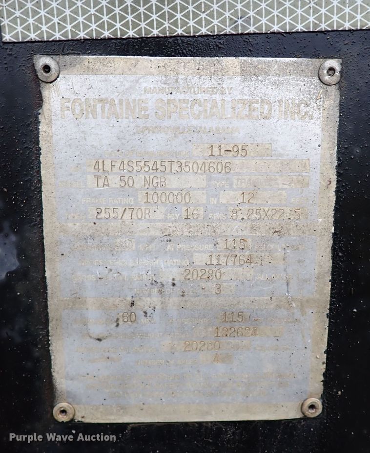 image for item IS9314 1996 Fontaine TA50NGB  lowboy equipment trailer