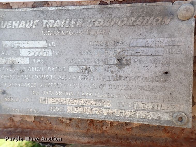 image for item IS9336 1996 Fruehauf FBHLP-91.5-NT2-53  dry van trailer