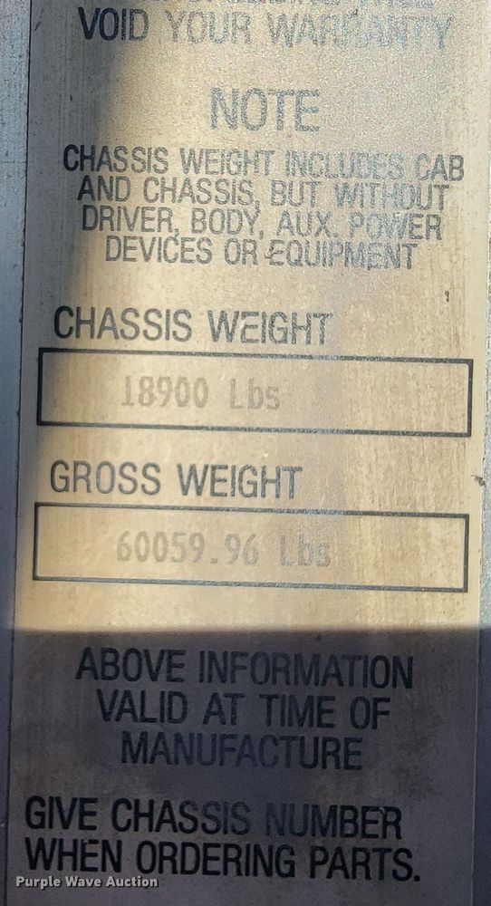 image for item JE9276 1996 Kenworth T800  truck cab and chassis