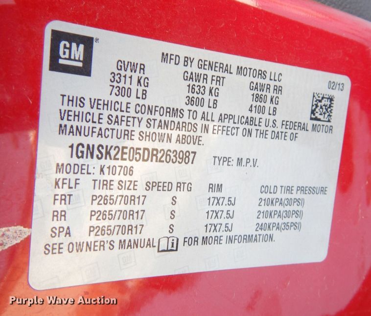 image for item DH8810 2013 Chevrolet Tahoe  SUV