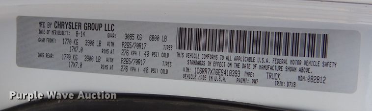 image for item DK3433 2014 Dodge Ram 1500  Quad Cab pickup truck