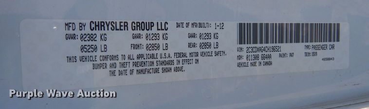 image for item DK3458 2012 Dodge Charger Police