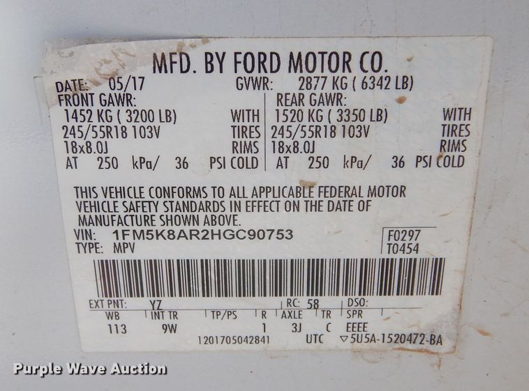 image for item DK3460 2017 Ford Explorer Police Interceptor  SUV