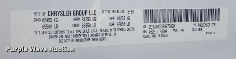 image for item DK3462 2014 Dodge Charger Police