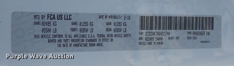 image for item DK3463 2016 Dodge Charger Police