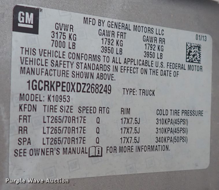 image for item DN2442 2013 Chevrolet Silverado 1500  Ext. Cab pickup truck