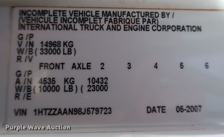 image for item IY9051 2008 International WorkStar 7300  dump truck