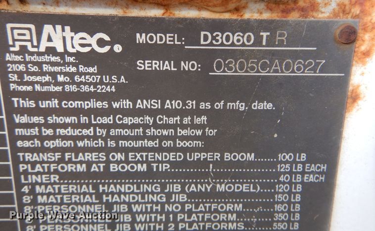 image for item JJ9726 Digger derrick truck bed