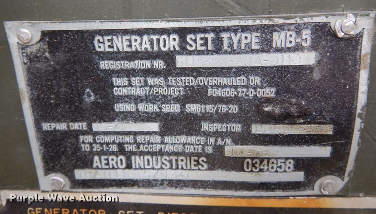 image for item JJ9731 Hollingsworth  generator