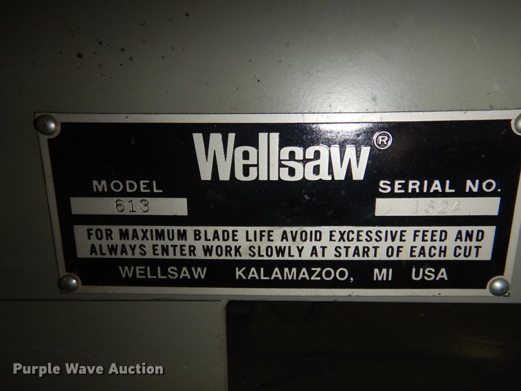 image for item JJ9836 Wellsaw 613  metal bandsaw