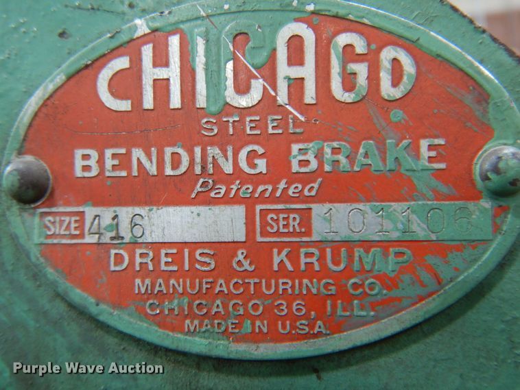 image for item JJ9839 Chicago  sheet metal brake